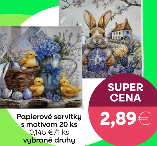 Papierové servítky veľkonočné motívy