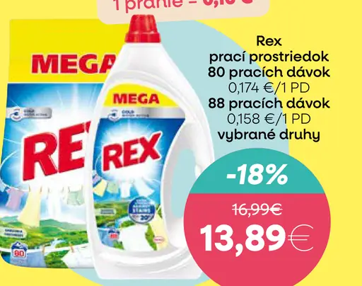 Rex prací prostriedok na farebnú bielizeň