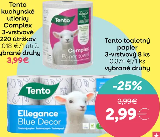 Tento Toaletný Papier Elegance Blue Decor