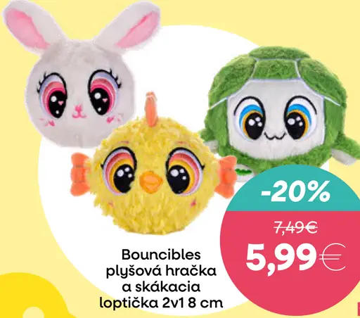 Bouncies plyšová hračka a skákacia loptička