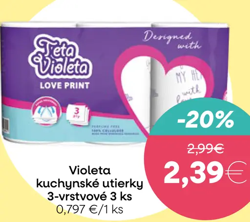 Violeta kuchynské utierky 3-vrstvové