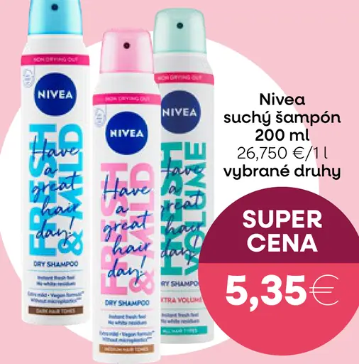 Nivea suchý šampón rôzne druhy