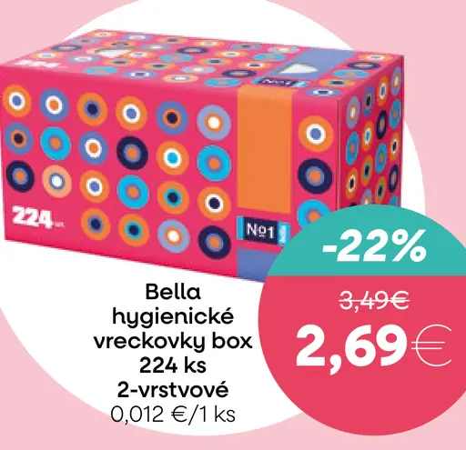 Bella hygienické vreckovky box 2-vrstvové