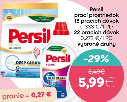 Persil prací prostriedok 18 alebo 22 pracích dávok vybrané druhy