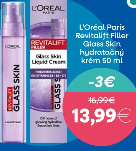 L’Oréal Paris Revitalift Filler Glass Skin hydratačný krém