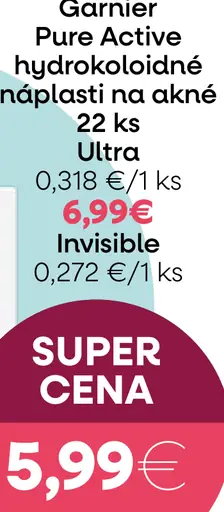 Garnier Pure Active hydrokoloidné náplasti na akné Ultra / Invisible