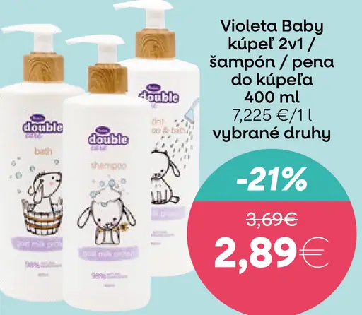 Violeta Baby kúpeľ 2v1 šampón a pena do kúpeľa
