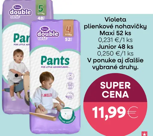 Violeta detské plienkové nohavičky Maxi alebo Junior