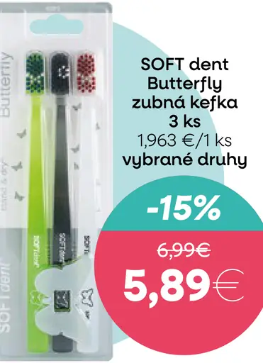 Soft Dent Butterfly zubná kefka