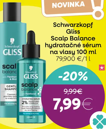 Schwarzkopf Gliss scalp balance hydratačné sérum na vlasy