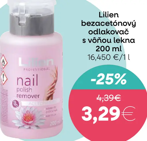 Lilien odličovač bez acetónu s vôňou lekna