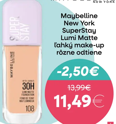 Maybelline New York SuperStay Lumi Matte ľahký make-up