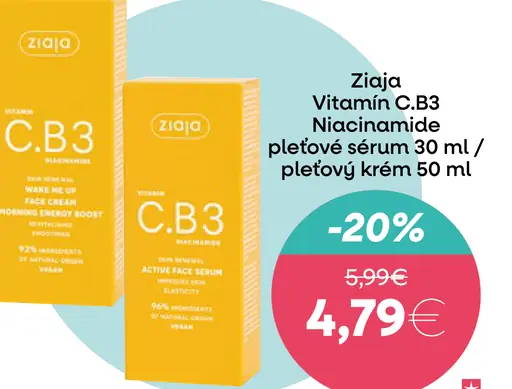 Ziaja Vitamín C.B3 Niacinamide ranný pleťový krém