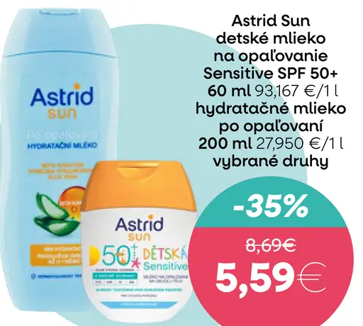 Astrid Sun detské mlieko na opaľovanie Sensitive SPF 50+