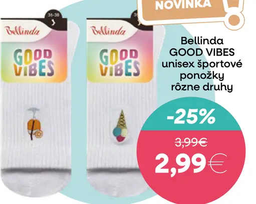 Bellinda Good Vibes unisex športové ponožky