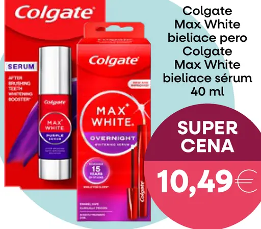 Colgate Max White bieliace pero a sérum