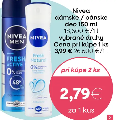 Nivea dámske / pánske telové spreje