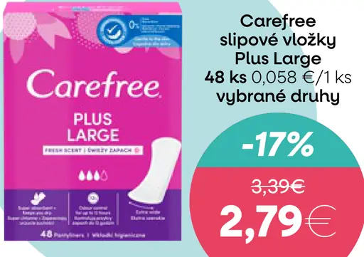 Carefree slipové vložky 48 Plus Large vybrané druhy