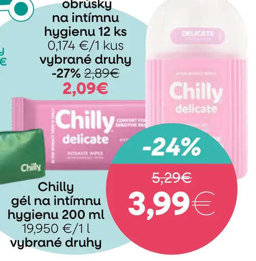 Chilly gél na intímnu hygienu vybrané druhy