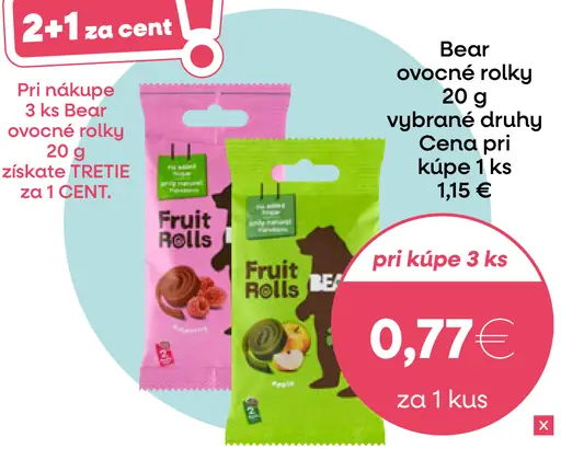 Bear ovocné rolky rôzne druhy