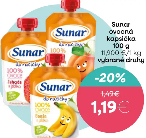 Sunar ovocná kapsička rôzne druhy