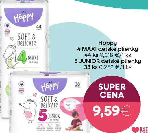 Happy detské plienky Soft & Delicate 4 MAXI