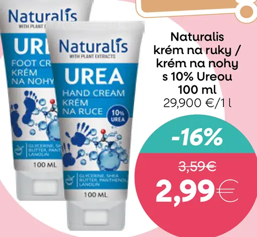 Naturalis krém na ruky s 10% Urea / krém na nohy s 10% Urea vybrané druhy