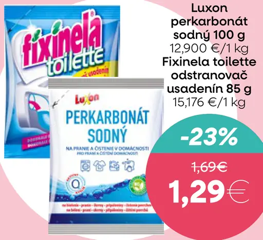 Luxon perkarbonát sodný / Fixinela toilette odstraňovač usadenín vybrané druhy