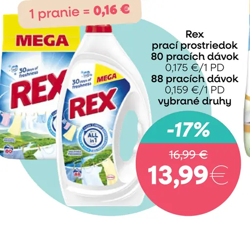 Rex prací prostriedok