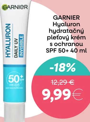 Garnier Hyaluron hydratačný pleťový krém s ochranou SPF 50+
