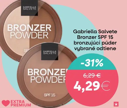 Gabriella Salvete Bronzer SPF 15 bronzujúci púder