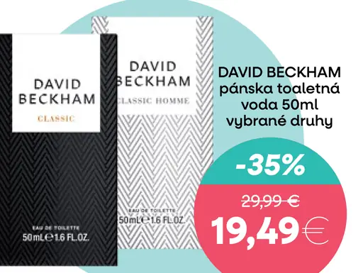 David Beckham pánska toaletná voda vybrané druhy