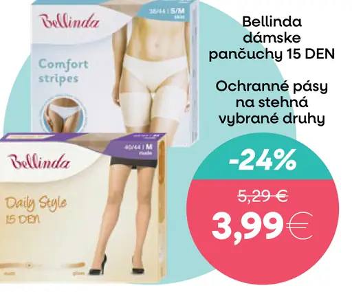 Bellinda dámske pančuchy 15 DEN ochranné pásy na stehná vybrané druhy