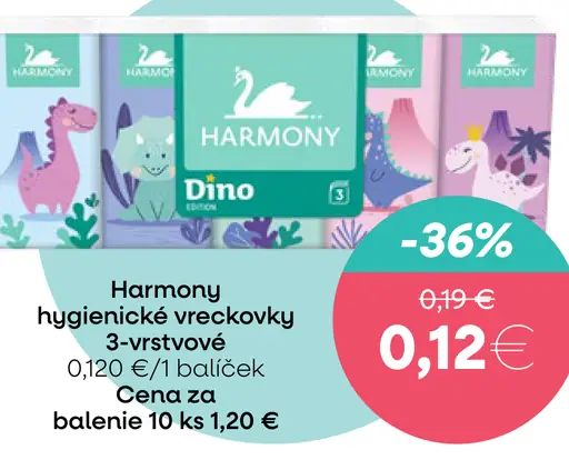 Harmony hygienické vreckovky 3-vrstvové