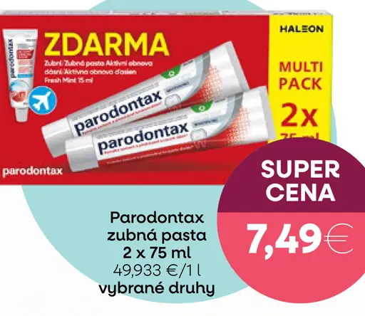 Parodontax zubná pasta 2×75 ml vybrané druhy