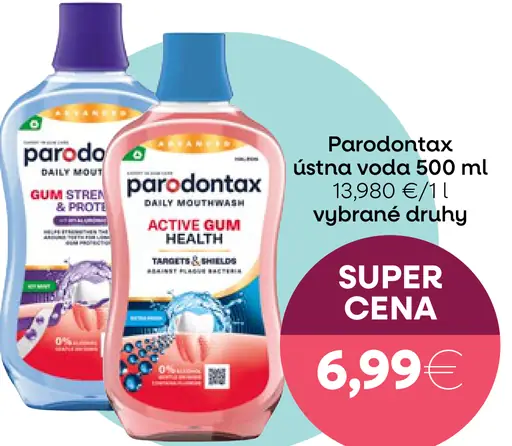 Parodontax ústna voda 500 ml vybrané druhy