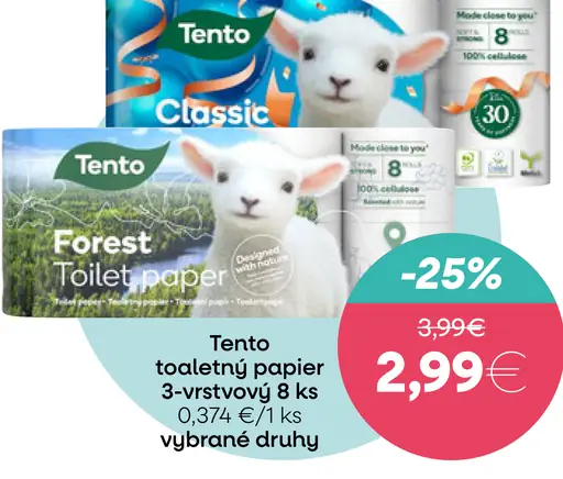 Tento toaletný papier 3-vrstvový