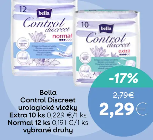 Bella Control Discreet Extra urologické vložky