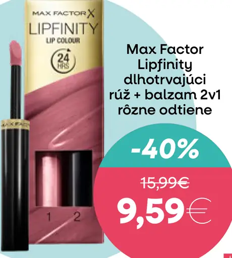 Max Factor Lipfinity dlhotrvajúci rúž + balzam 2v1