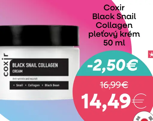Coxir Black Snail Collagen pleťový krém