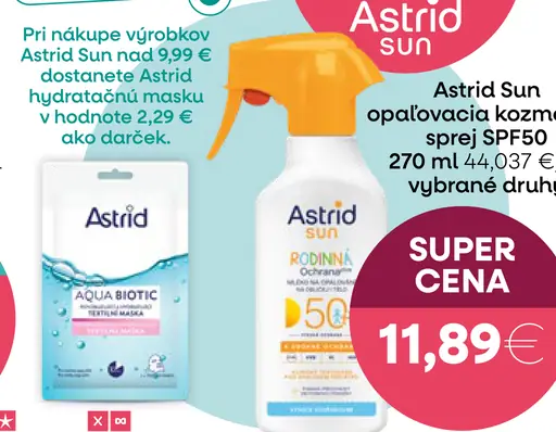 Astrid Sun opaľovacia kozmetika sprej SPF50