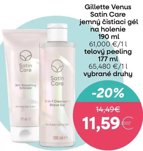 Gillette Venus Satin Care jemný gél na holenie