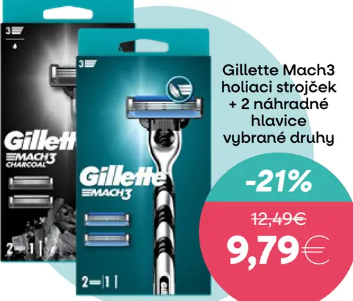 Gillette Mach3 holiaci strojček + 2 náhradné hlavice