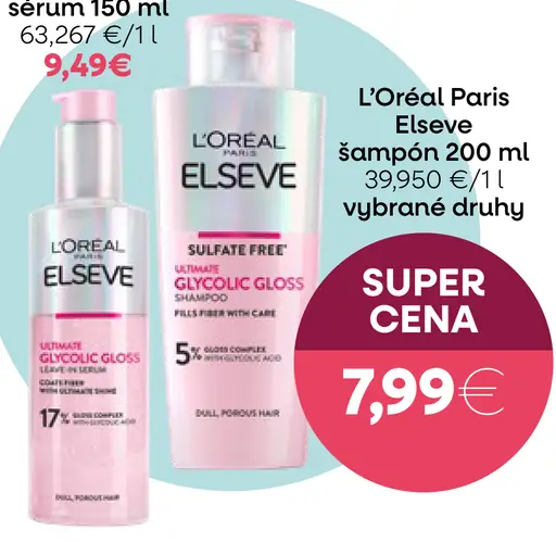L’Oréal Paris Elseve šampón na vlasy vybrané druhy