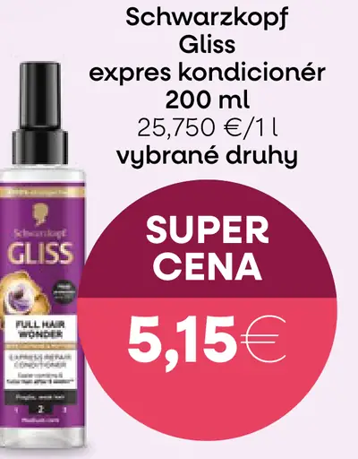 Schwarzkopf Gliss expres kondicionér vybrané druhy