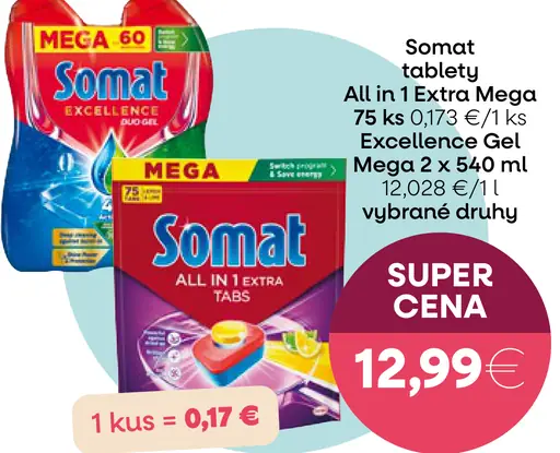 Somat tablety All in 1 Extra Mega/Excellence Gel Mega