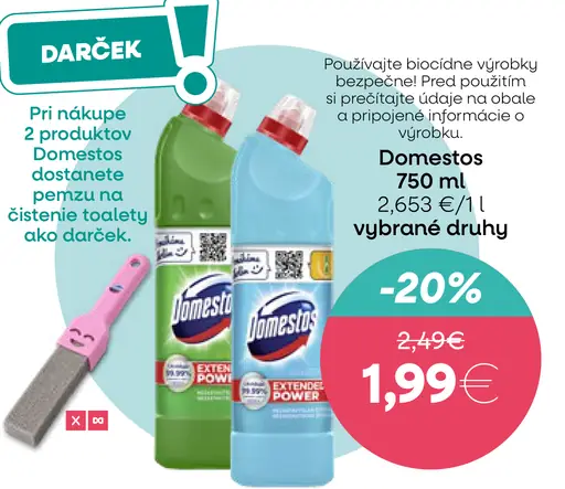 Domestos tekutý čistič a dezinfekcia