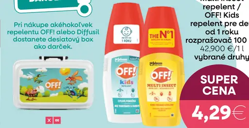 OFF! Multi Insect repelent / OFF! Kids repelent pre deti od 1 roka rozprašovač