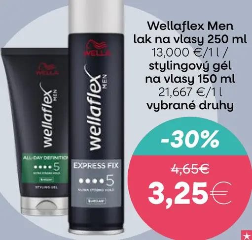 Wellaflex Men lak na vlasy