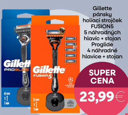 Gillette pánsky holiaci strojček Fusion5 náhradné hlavice + stojan